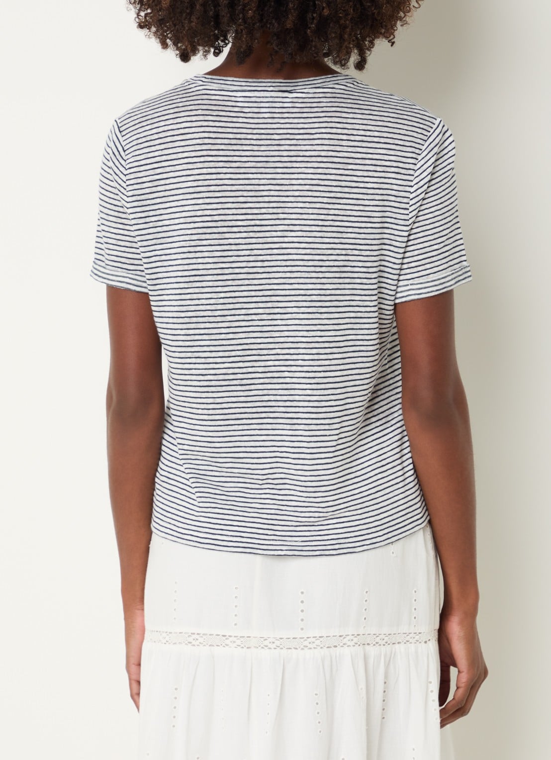 Gerard Darel Melva T-shirt met streepprint - achterkant 3 donkerblauw