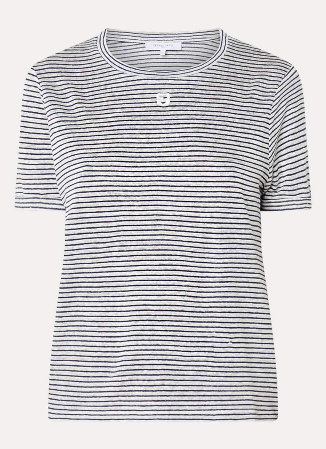 Gerard Darel Melva T-shirt met streepprint - voorkant donkerblauw