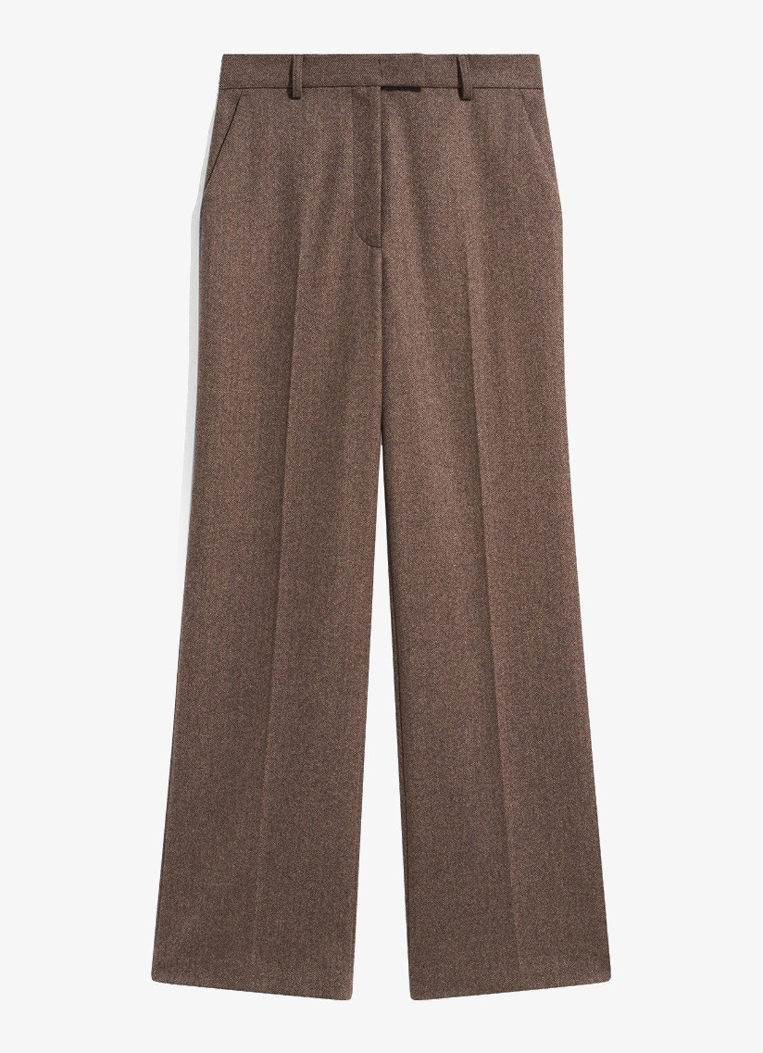 Gerard Darel Mia Wide herringbone suit pants  - voorkant 4 bruin
