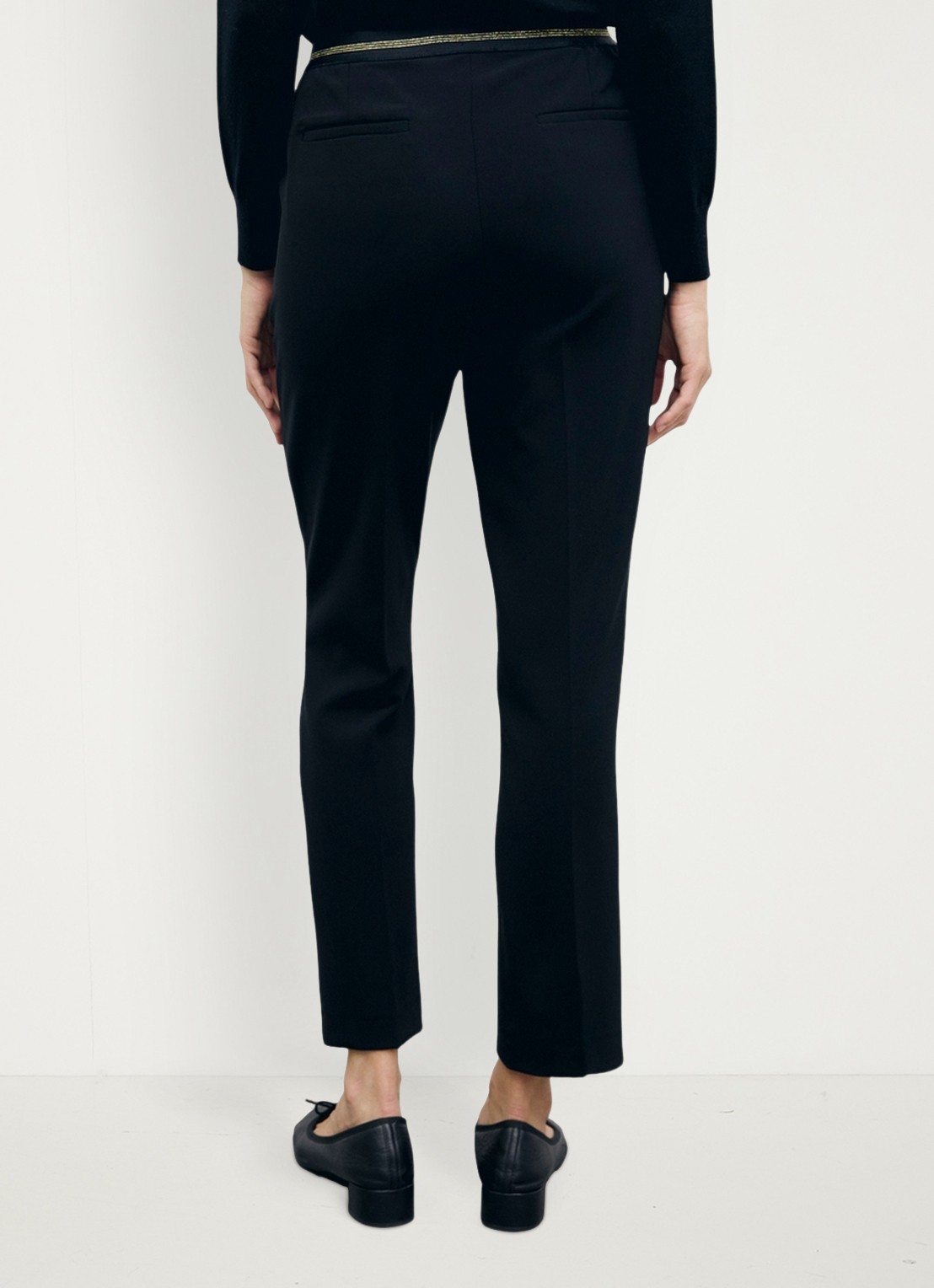 Gerard Darel Mie mid waist slim fit pantalon - achterkant 3 zwart
