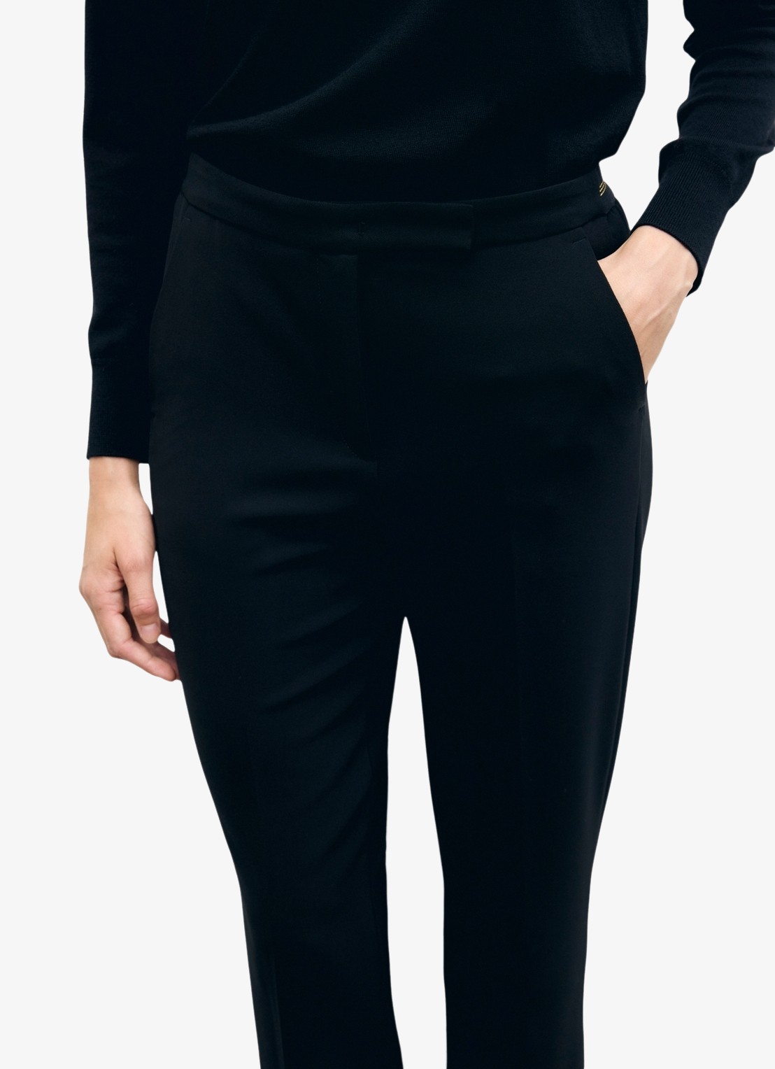 Gerard Darel Mie mid waist slim fit pantalon - detail 5 zwart