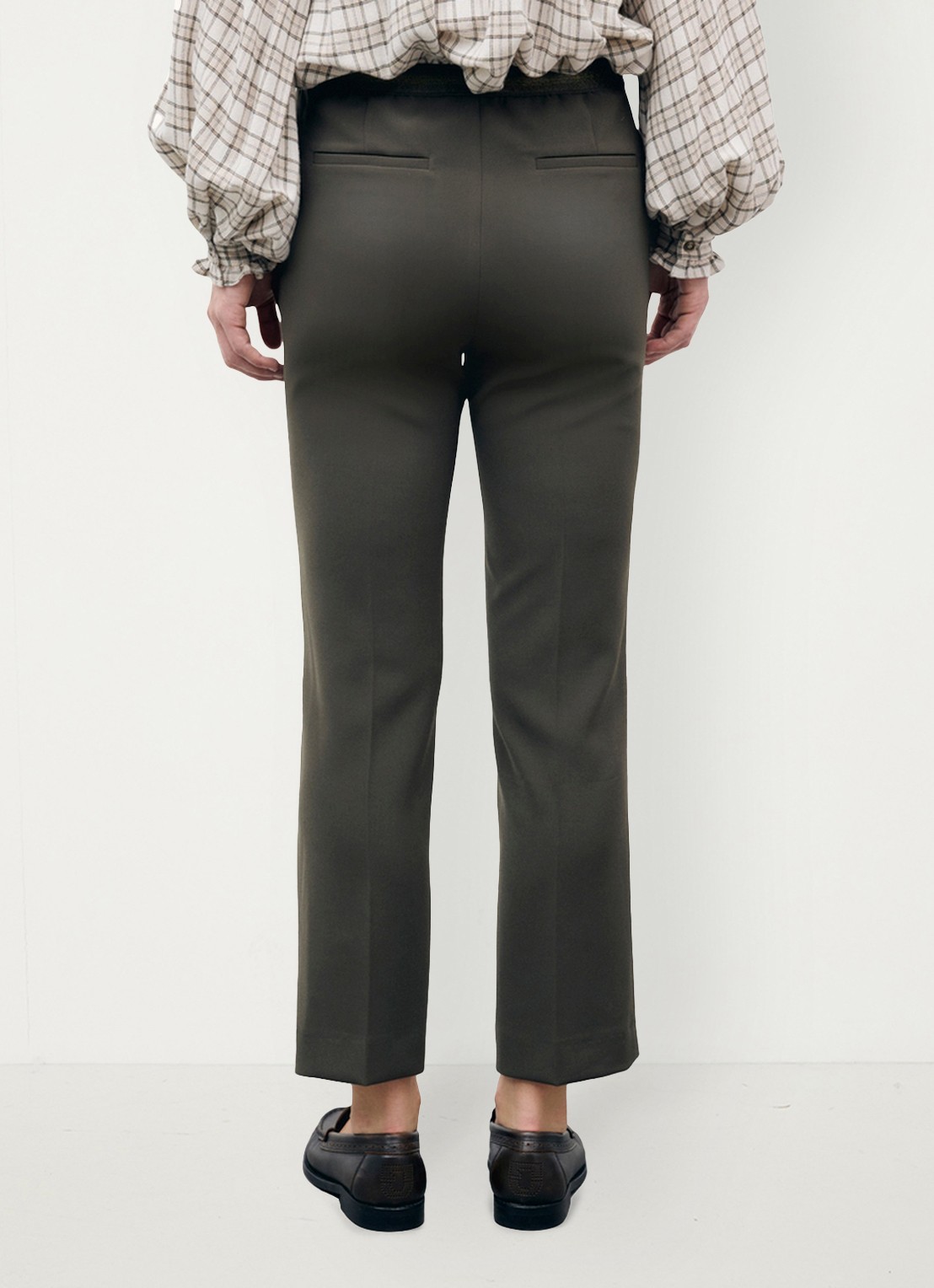 Gerard Darel Mie mid waist slim fit pantalon - achterkant 5 mosgroen
