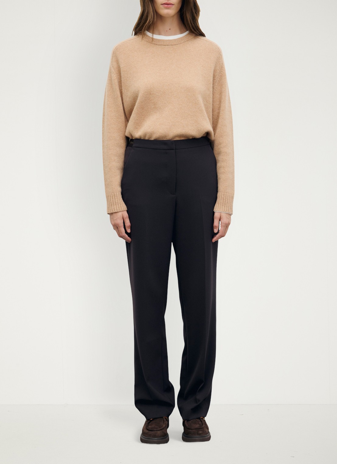 Gerard Darel Mili mid waist slim fit pantalon  - voorkant 2 donkerbruin