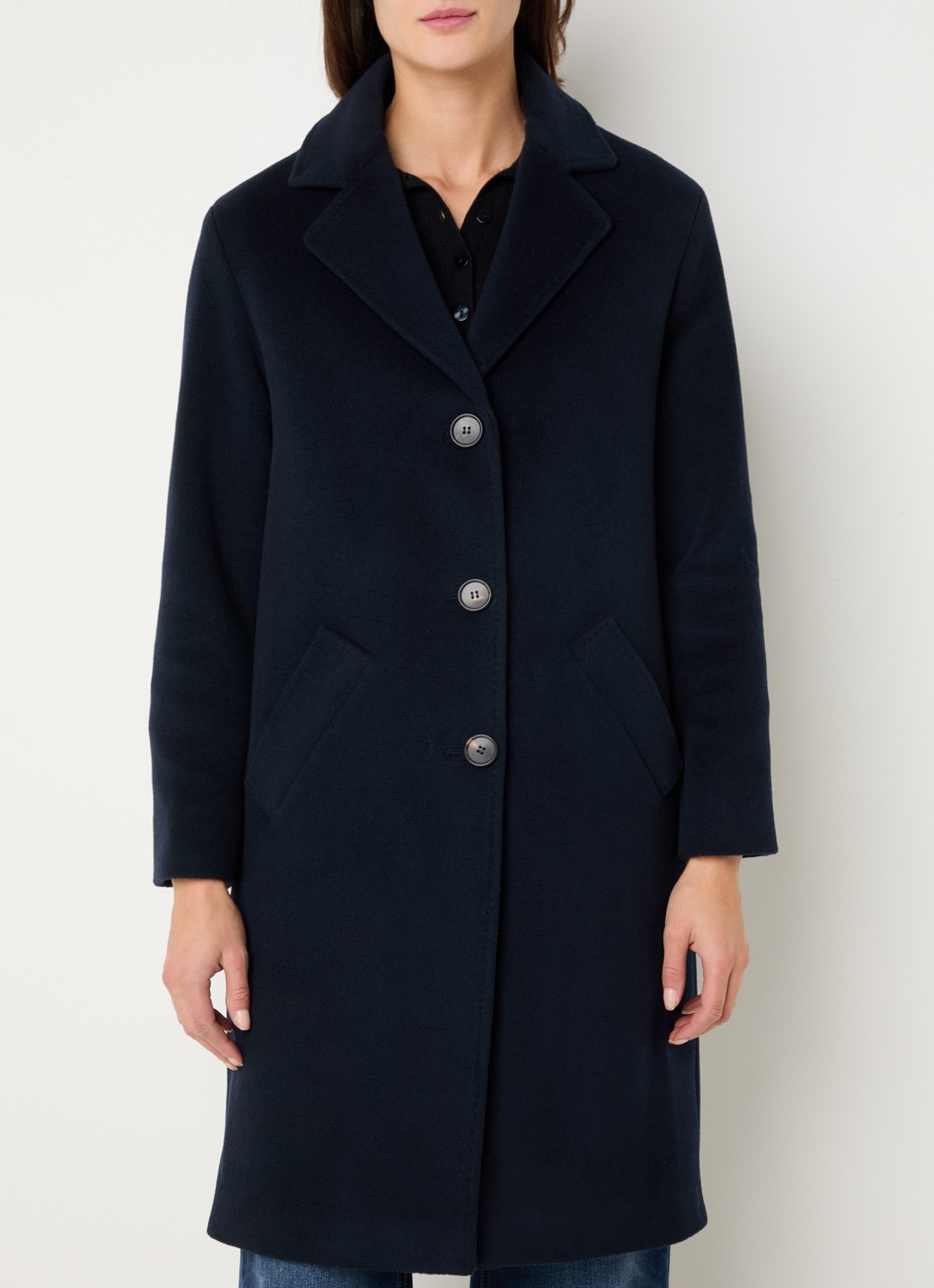 Gerard Darel Minaelle mantel van scheerwol met steekzakken - detail 4 donkerblauw