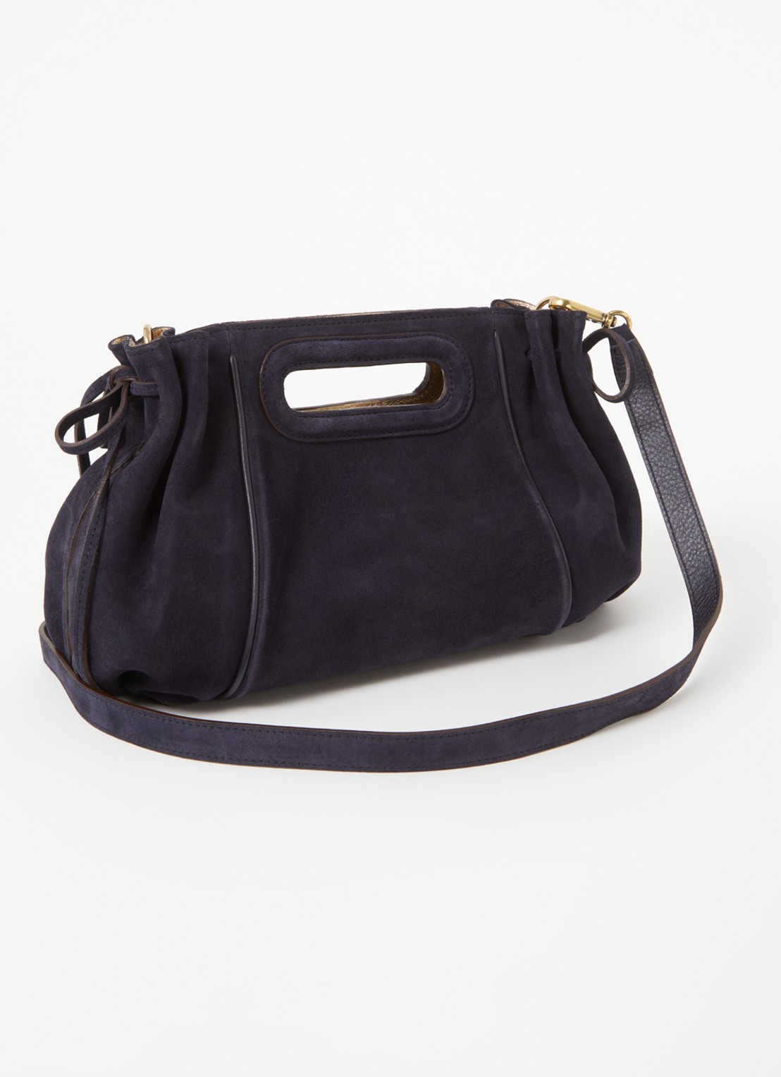 Gerard Darel Mini Dany handtas van suède - achterkant 2 donkerblauw
