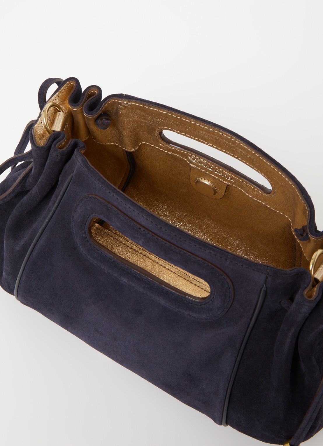 Gerard Darel Mini Dany handtas van suède - detail 3 donkerblauw