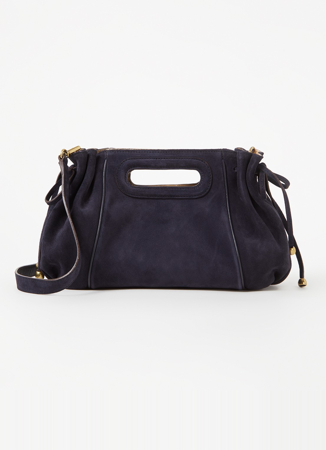 Gerard Darel Mini Dany handtas van suède - voorkant donkerblauw