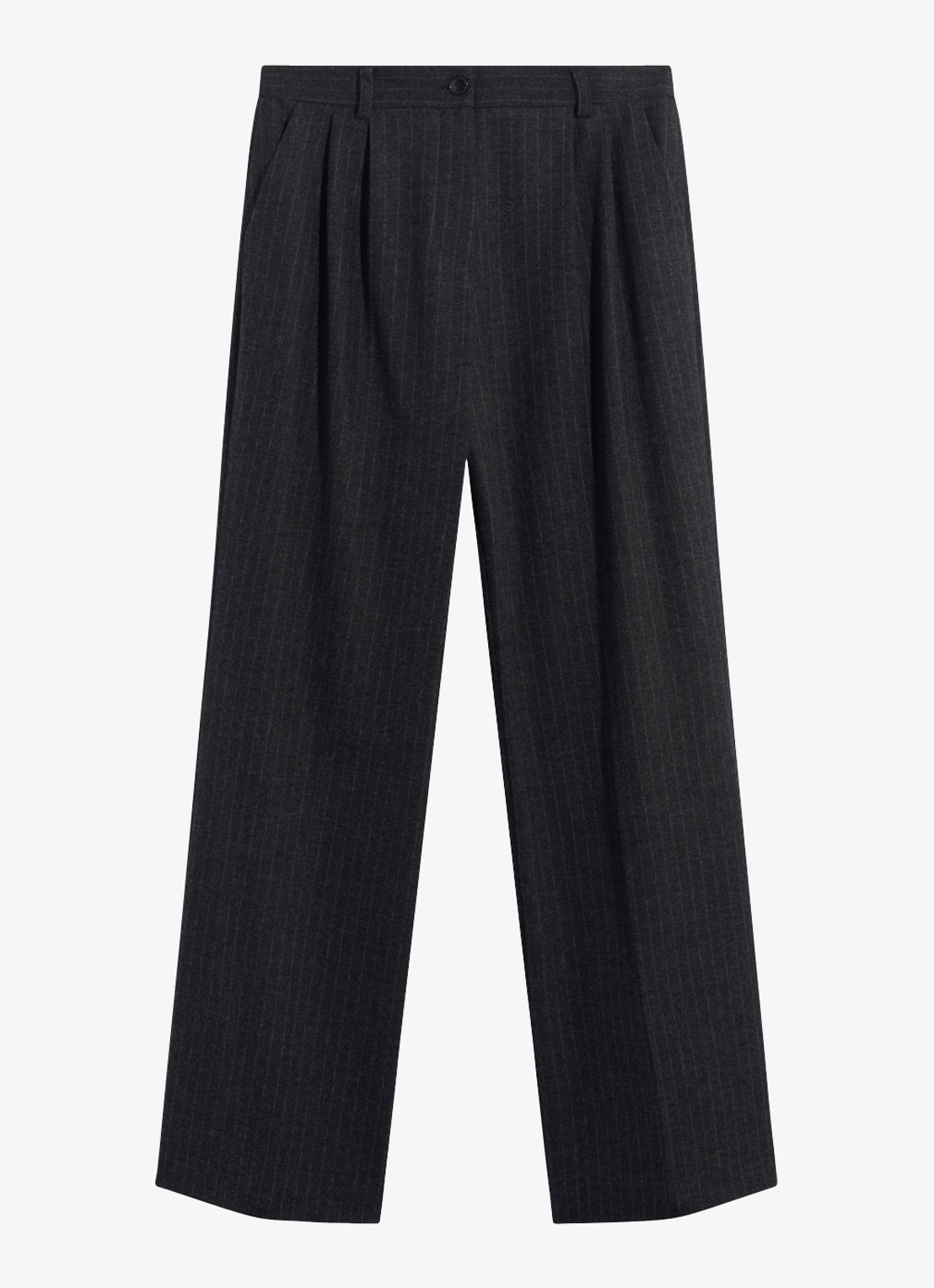 Gerard Darel Mini high waist straight leg pantalon in wolblend - voorkant 4 antraciet