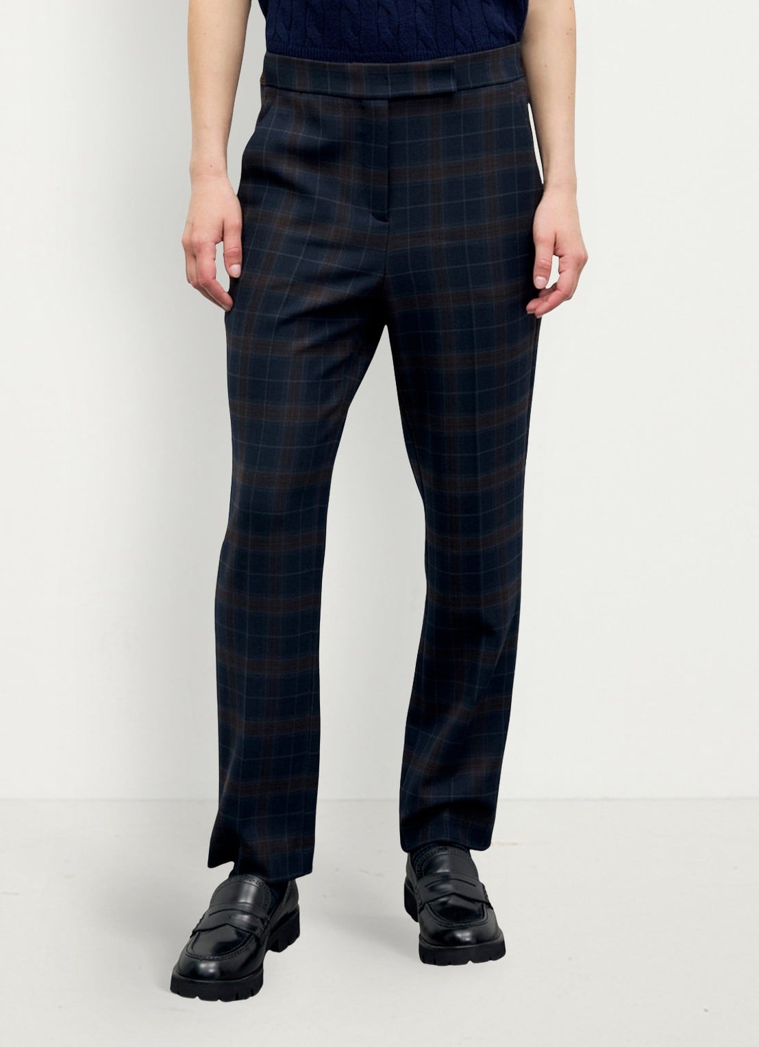 Gerard Darel Misa pantalon in wolblend met ruit dessin - detail 3 blauw