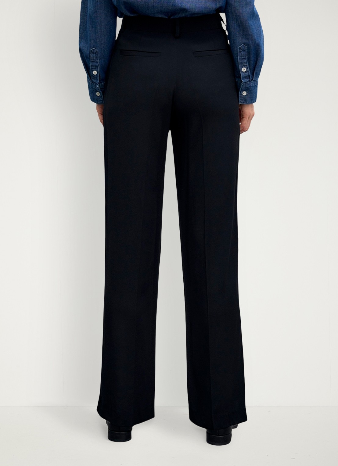 Gerard Darel Mona mid waist straight fit pantalon - achterkant 5 zwart