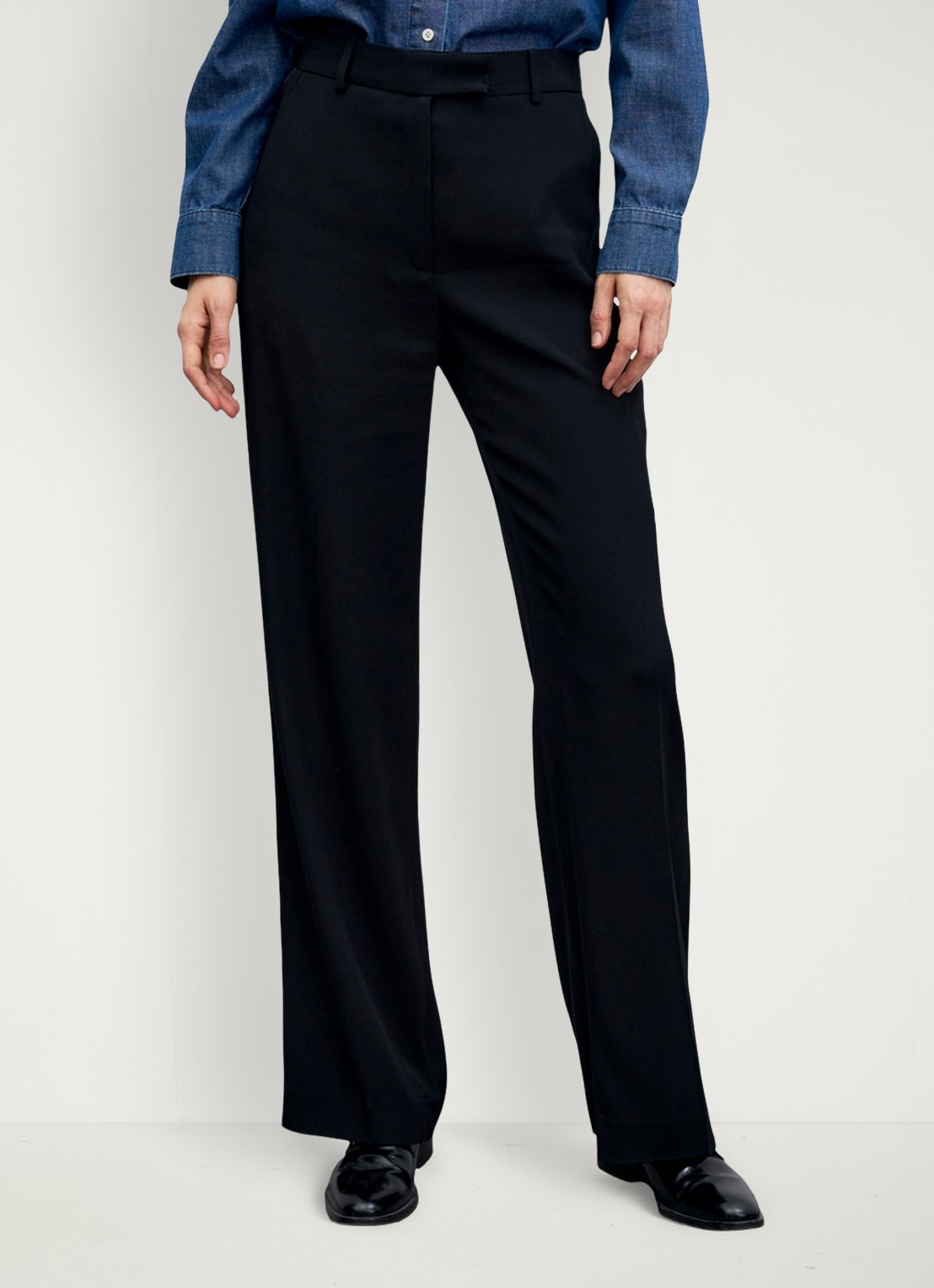 Gerard Darel Mona mid waist straight fit pantalon - detail zwart