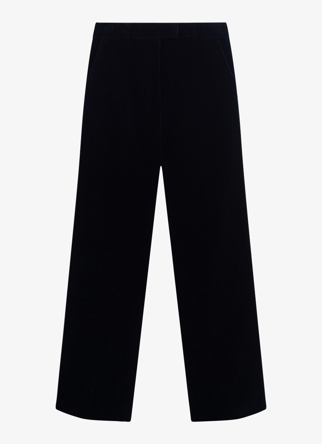 Gerard Darel Mya high waist wide leg pantalon van fluweel - voorkant 3 blauw