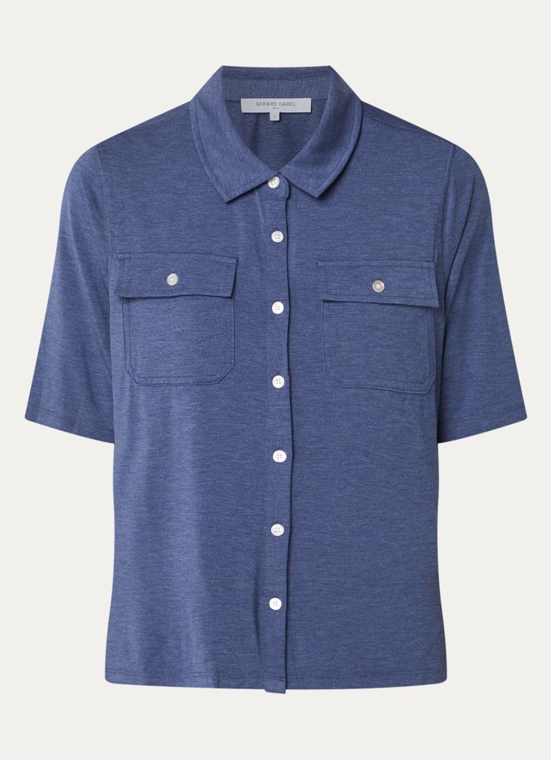 Gerard Darel Myla blouse met borstzakken - voorkant 3 indigo