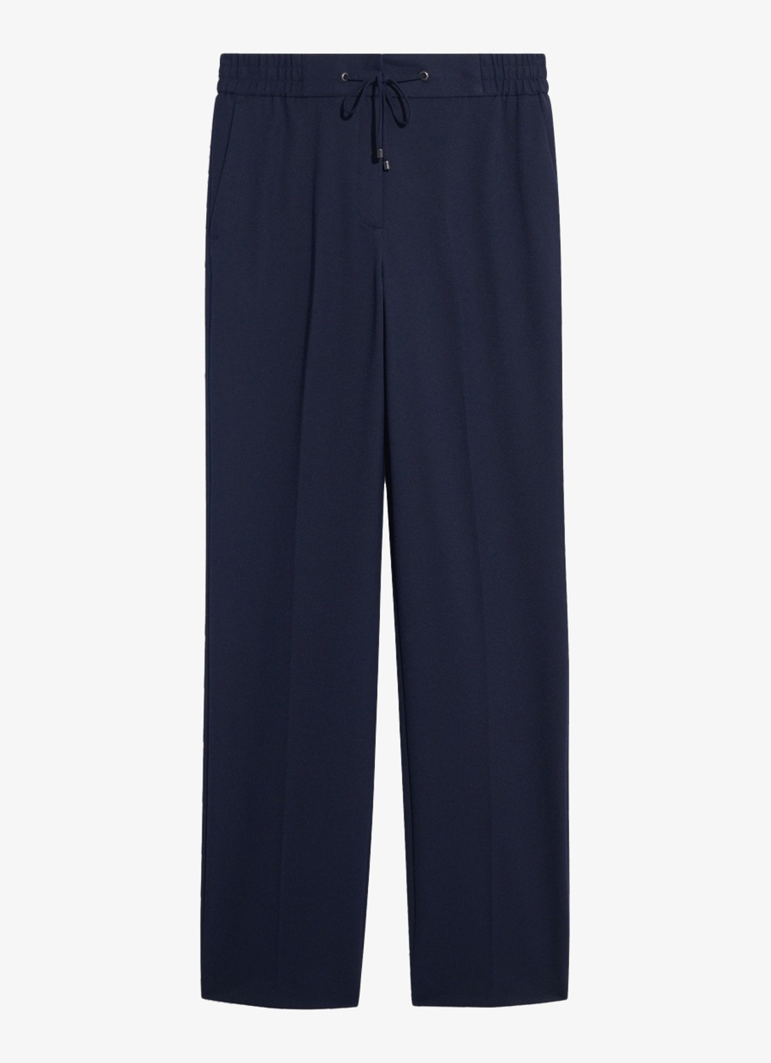 Gerard Darel Myra high waist straight leg pantalon met strikceintuur - voorkant 3 blauw