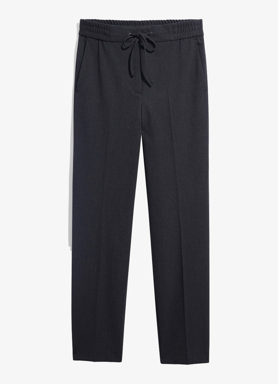 Gerard Darel Myra high waist straight leg pantalon met strikceintuur - voorkant donkergrijs