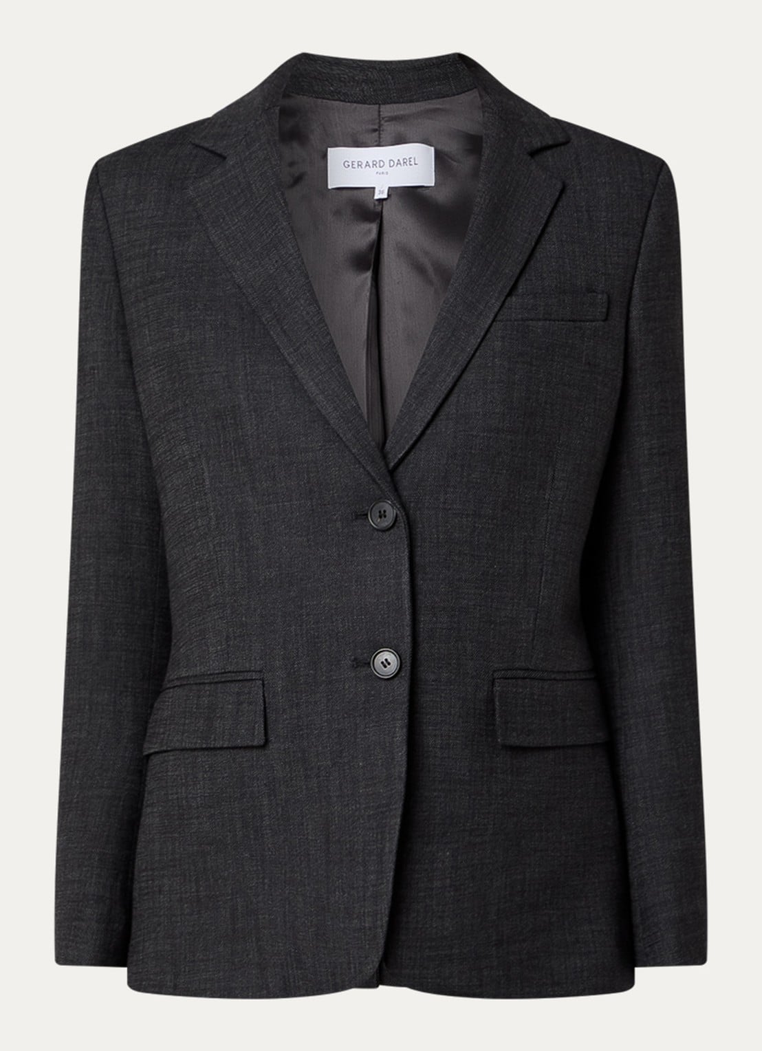 Gerard Darel Nael blazer met schoudervulling en klepzakken - voorkant 3 antraciet