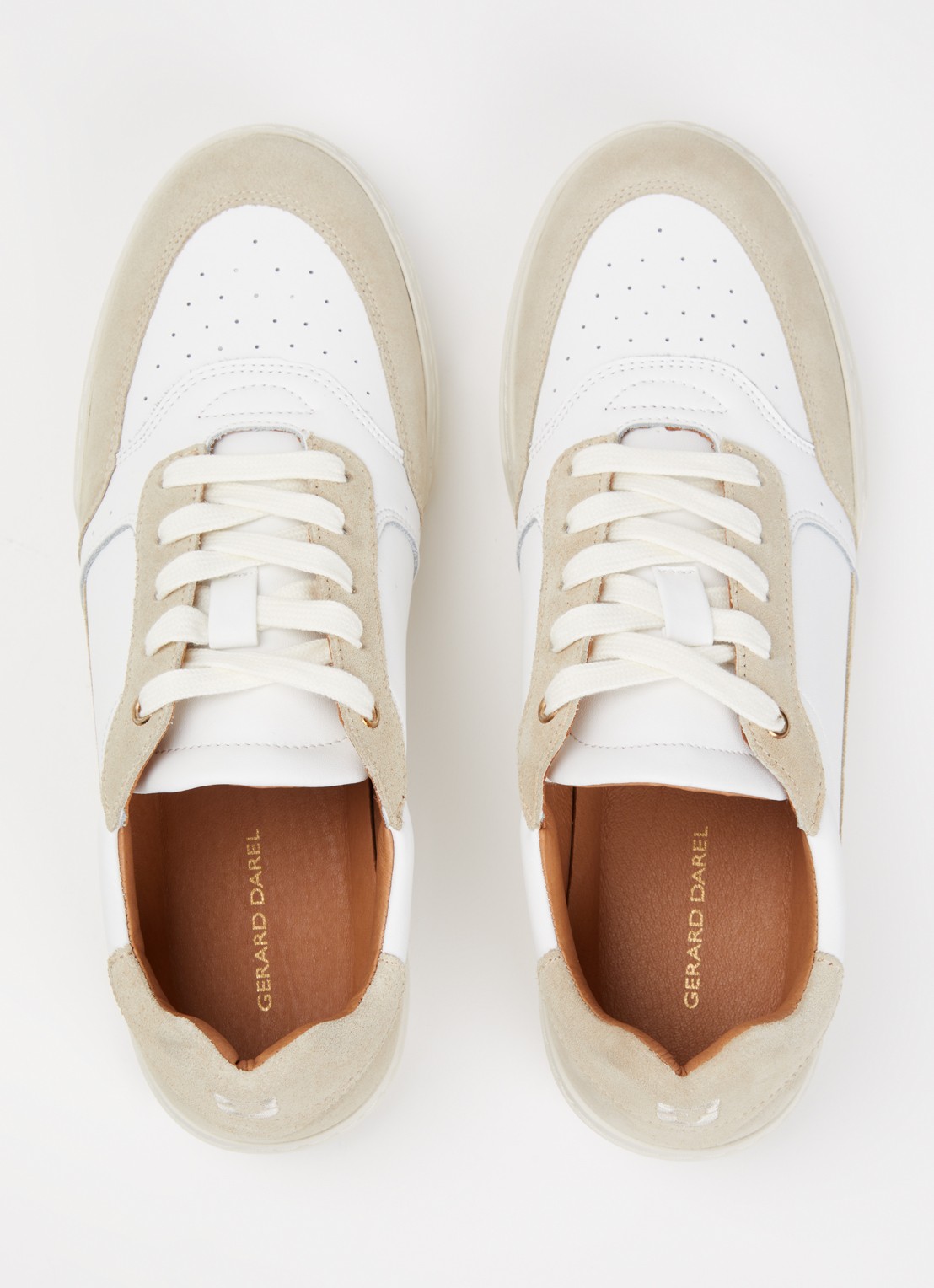 Gerard Darel Nina sneaker van leer met suède details - detail 2 beige