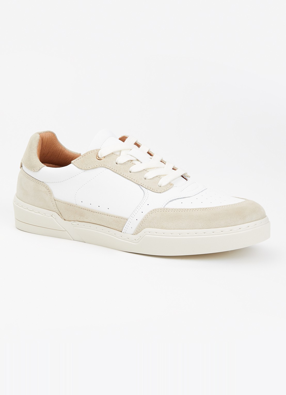 Gerard Darel Nina sneaker van leer met suède details - voorkant 4 beige