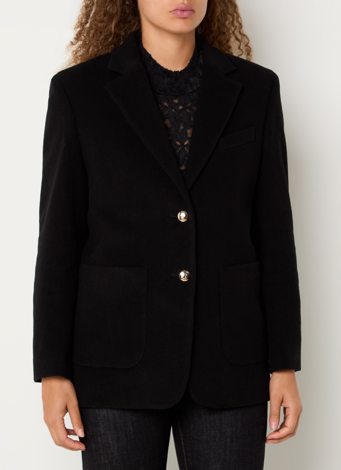 Gerard Darel Ninaelle jack in kasjmierblend - detail 4 zwart