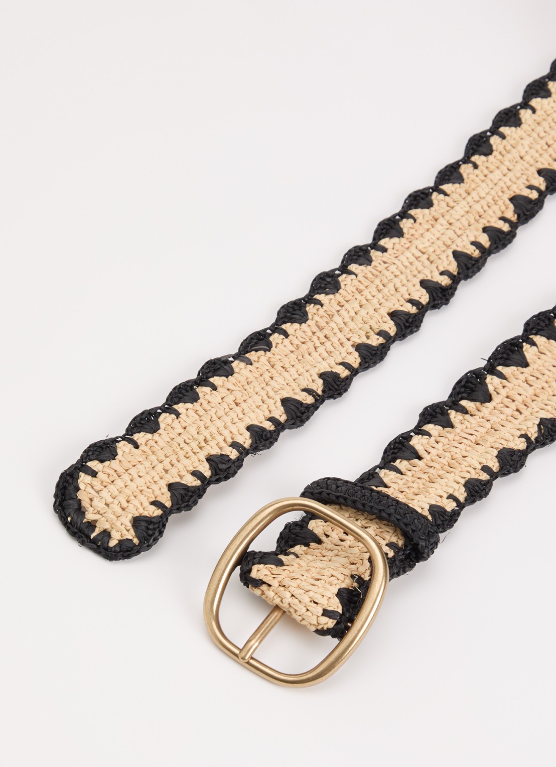 Gerard Darel Paloma riem van raffia - detail 2 zwart