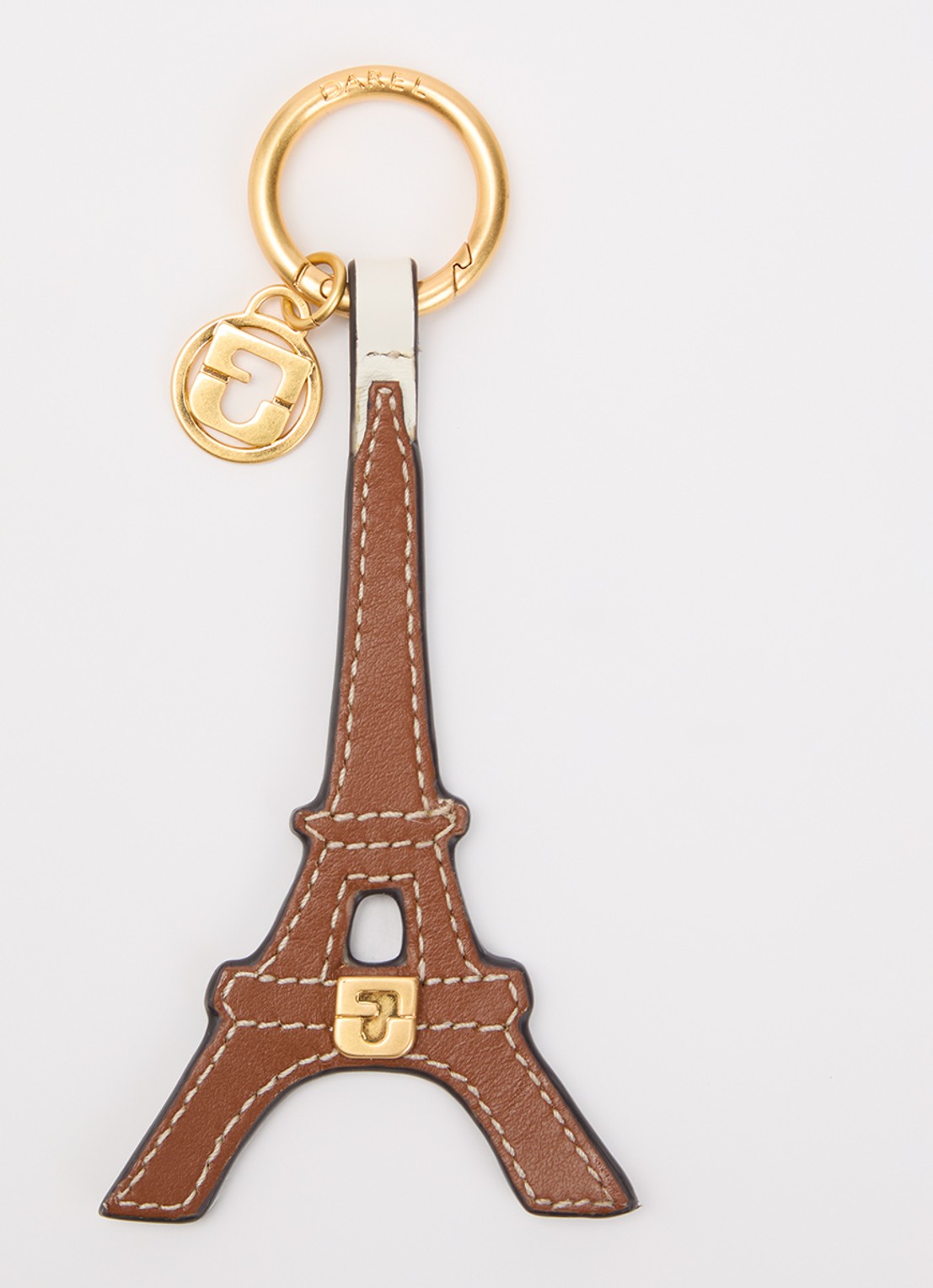 Gerard Darel PARIS GD tasbedel van leer met logo - voorkant hazelnootbruin