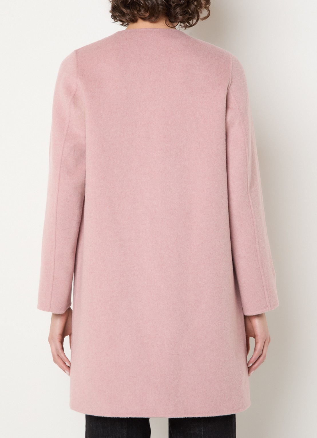 Gerard Darel Precilia reversible mantel van wol - achterkant 5 lichtroze
