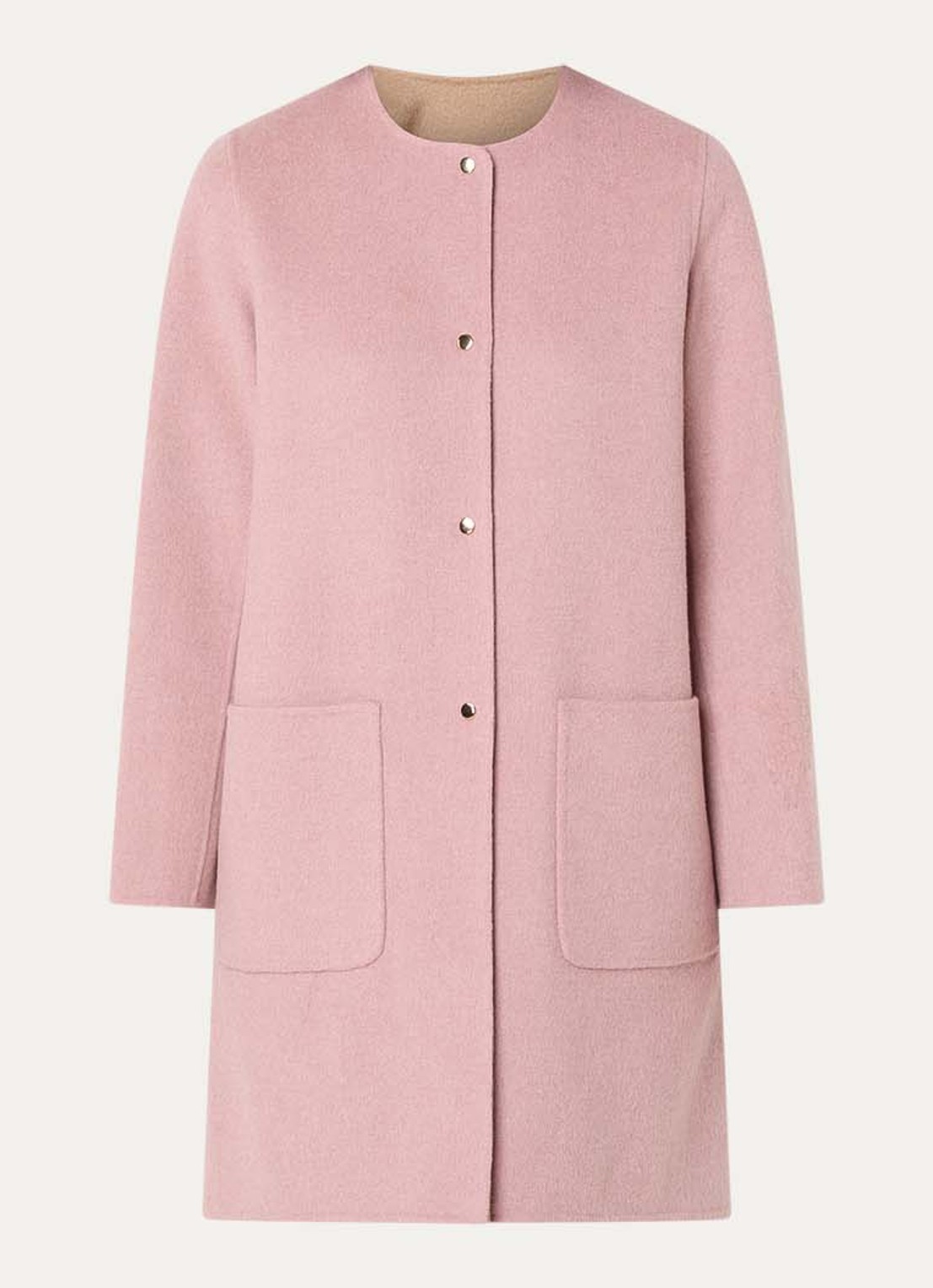 Gerard Darel Precilia reversible mantel van wol - voorkant lichtroze