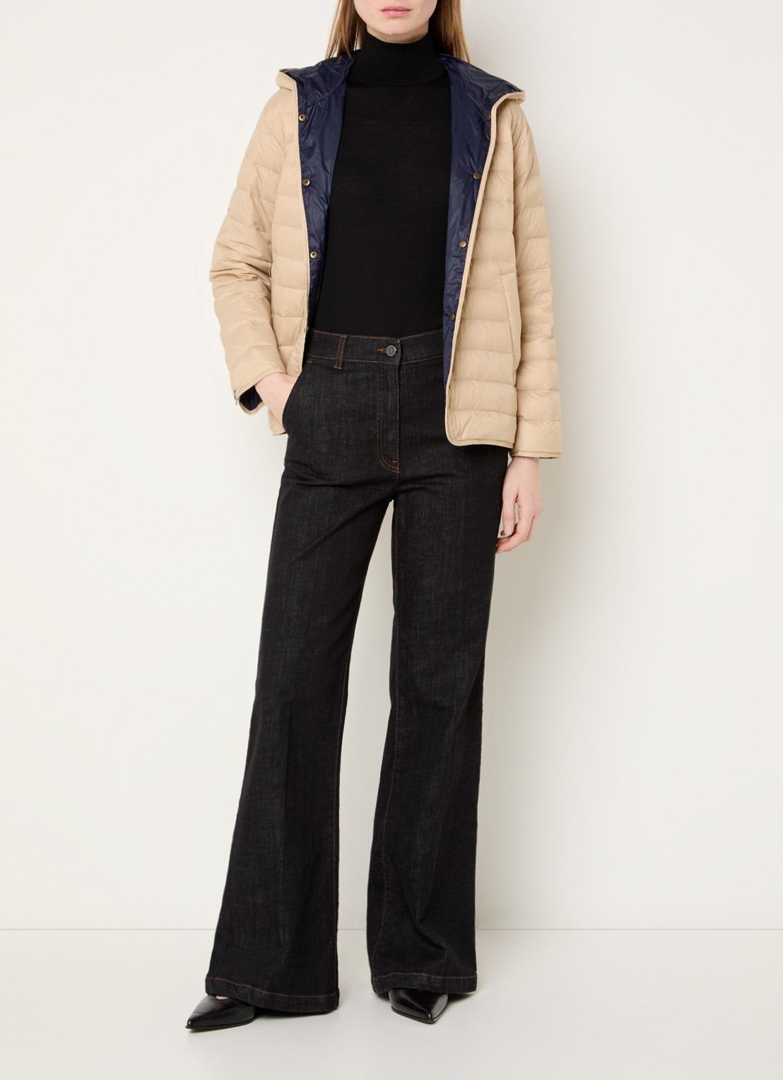 Gerard Darel Priscille reversible jack met steekzakken - voorkant 4 zand