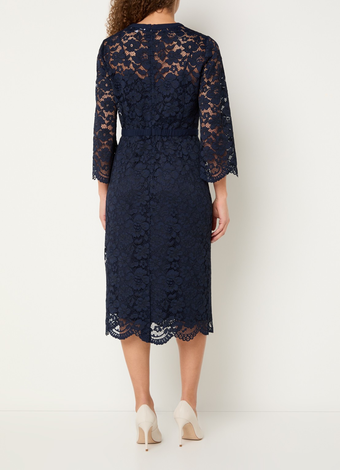 Gerard Darel Radia midi jurk van kant - achterkant donkerblauw