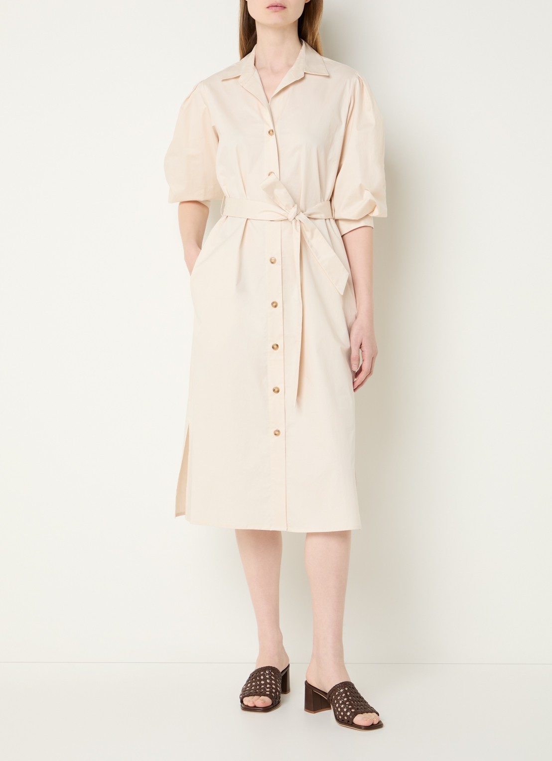 Gerard Darel Ralia maxi jurk met strikceintuur - detail 4 gebroken wit