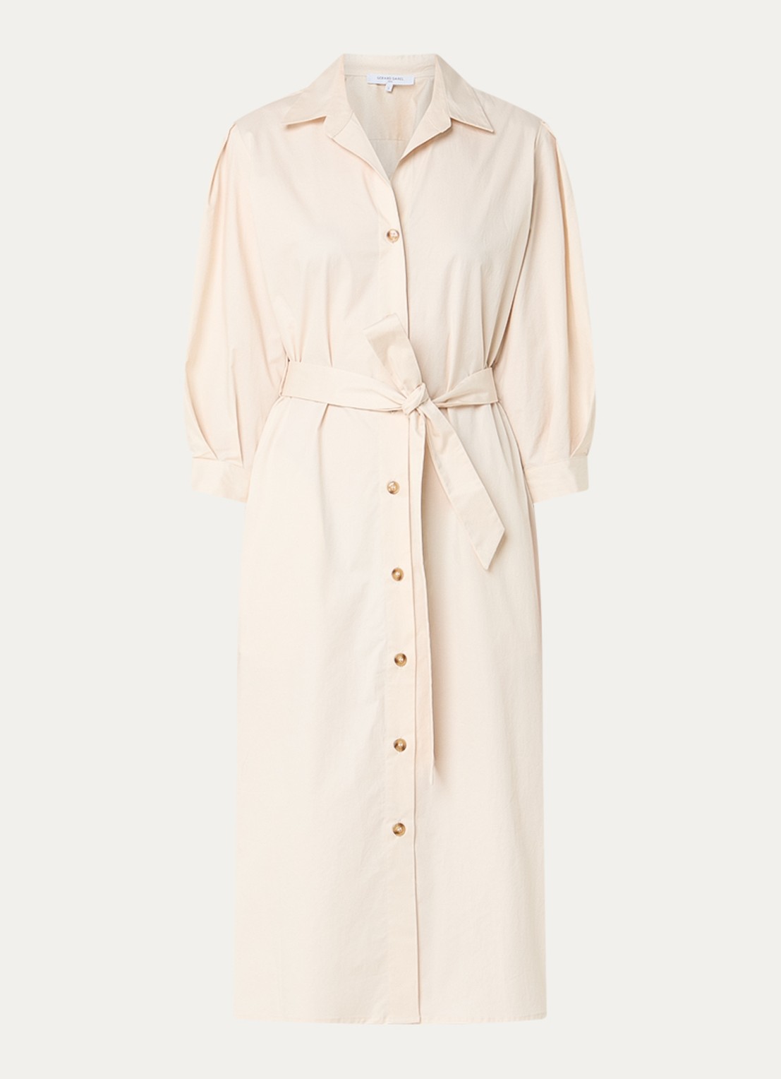 Gerard Darel Ralia maxi jurk met strikceintuur - voorkant 2 gebroken wit