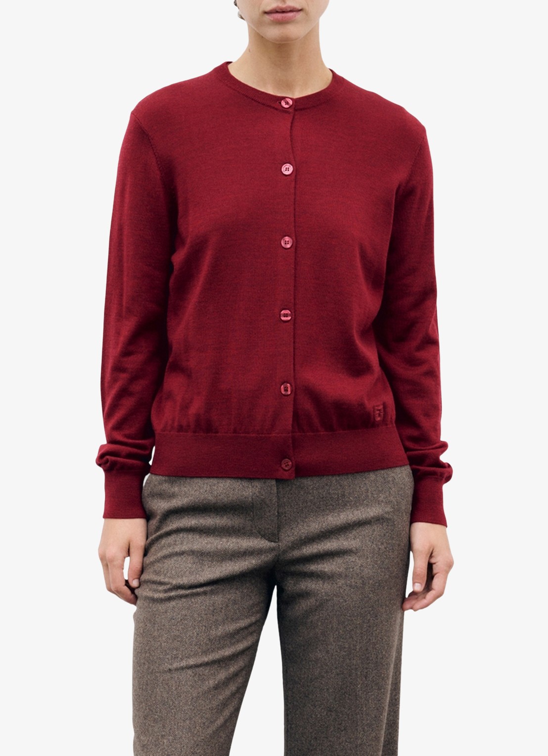 Gerard Darel Rene fijngebreid vest van merino wol - detail 3 rood