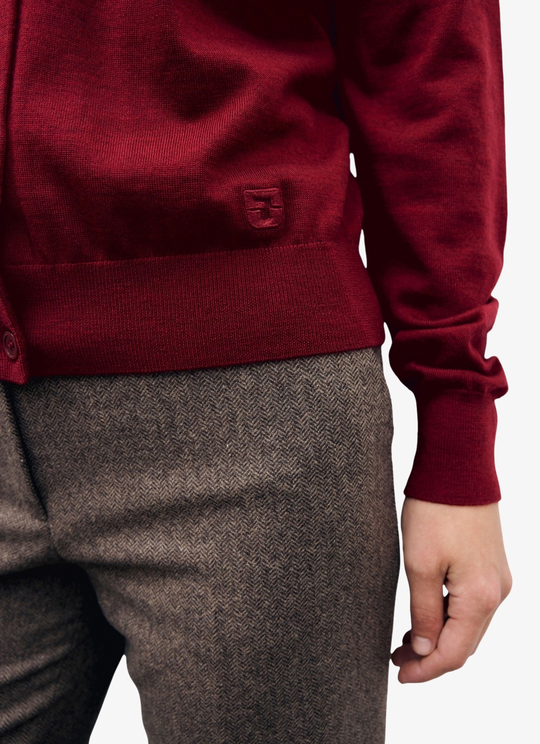 Gerard Darel Rene fijngebreid vest van merino wol - detail 4 rood