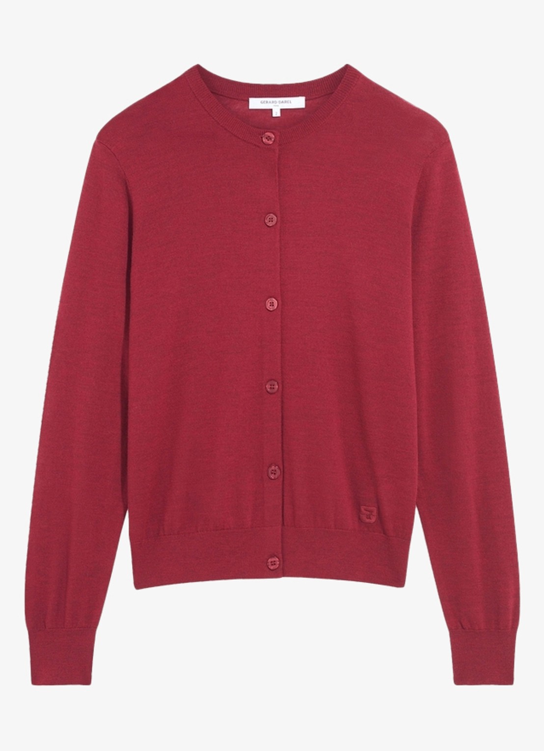 Gerard Darel Rene fijngebreid vest van merino wol - voorkant rood