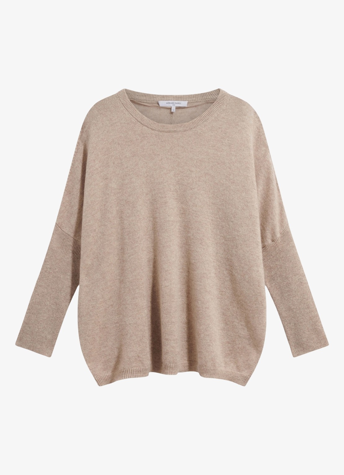 Gerard Darel Reta fijngebreide trui van kasjmier - voorkant beige