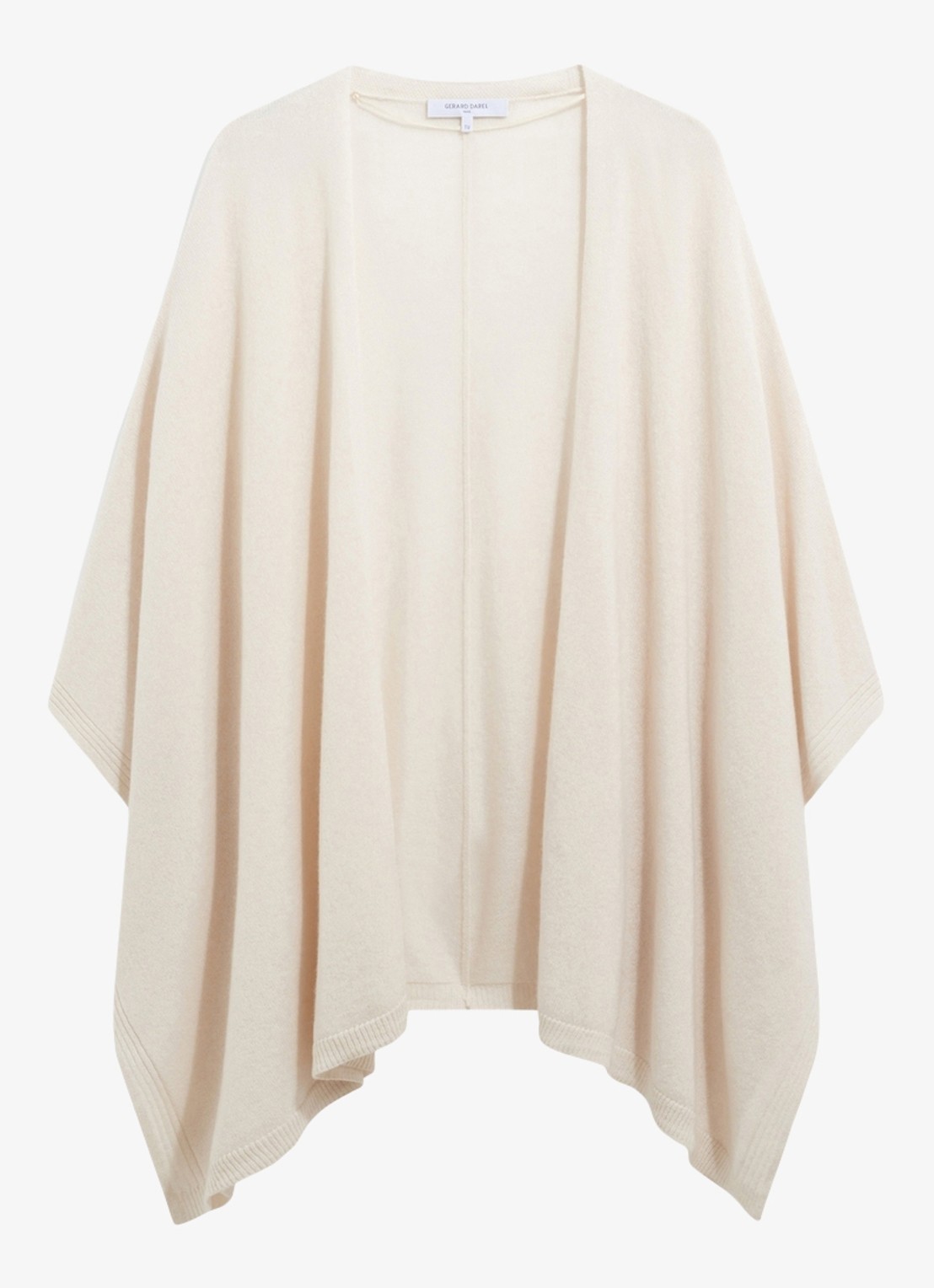 Gerard Darel Reya fijngebreide poncho van kasjmier - voorkant creme