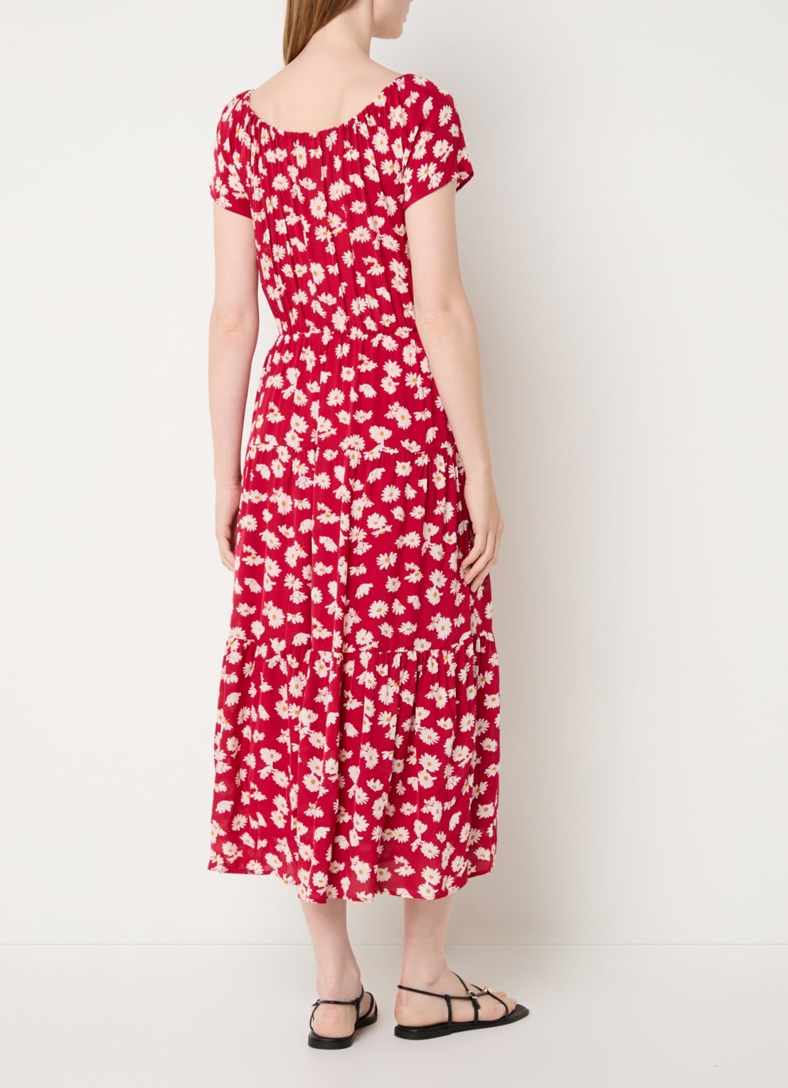 Gerard Darel Rifka midi tuniekjurk met bloemenprint - achterkant 2 rood
