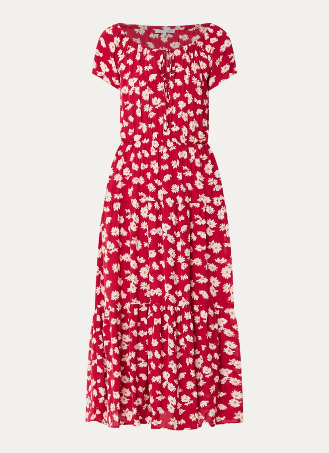 Gerard Darel Rifka midi tuniekjurk met bloemenprint - voorkant 3 rood
