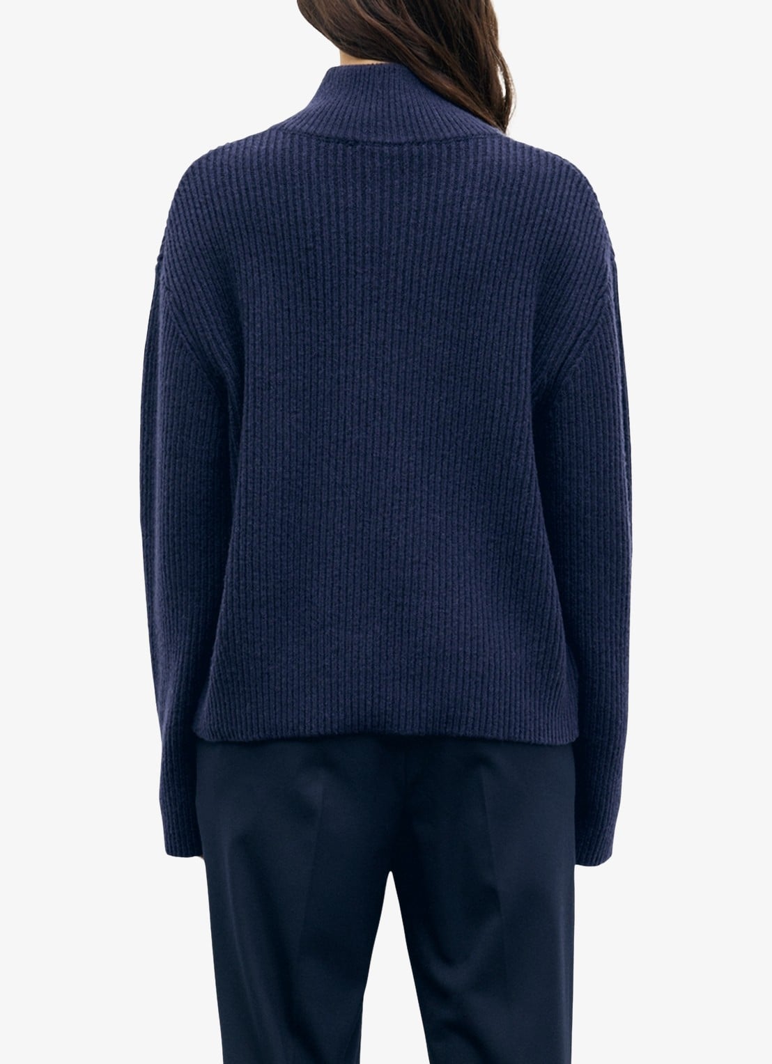Gerard Darel Rika ribgebreide coltrui met have rits - achterkant 5 donkerblauw