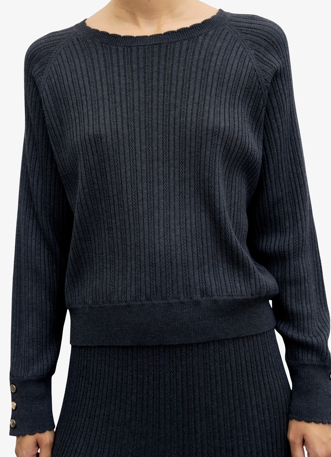 Gerard Darel Rita fijngebreide trui van wol - detail 5 donkerblauw
