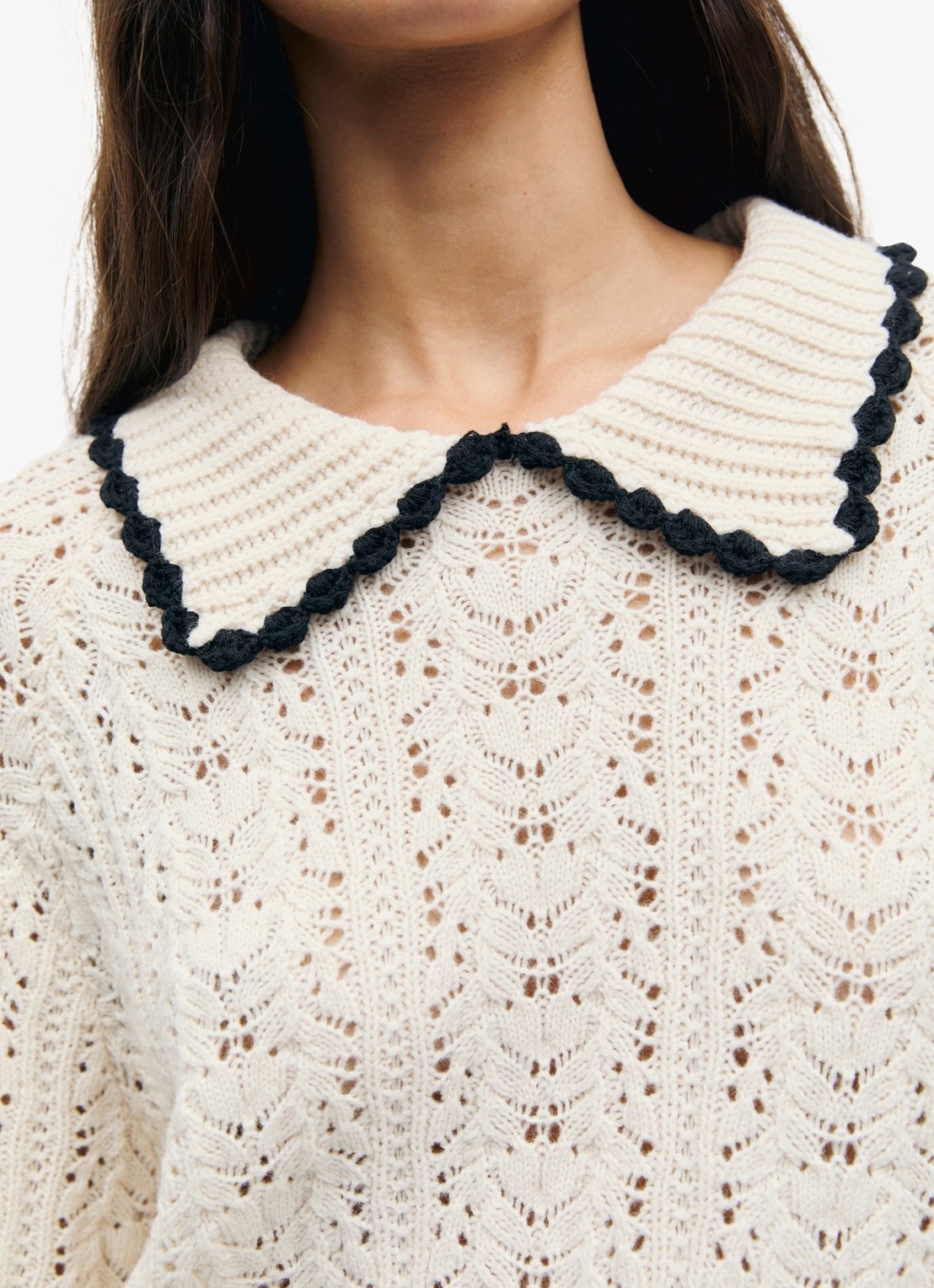 Gerard Darel Roca grofgebreide trui met polokraag - detail 8 creme