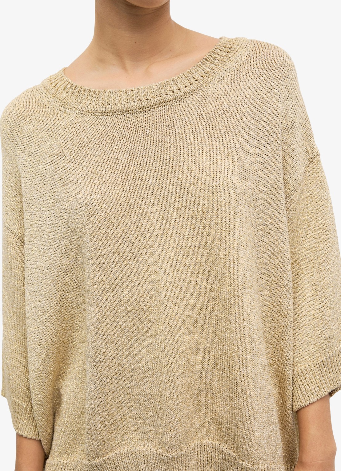 Gerard Darel Roella fijngebreide trui met lurex - detail goud