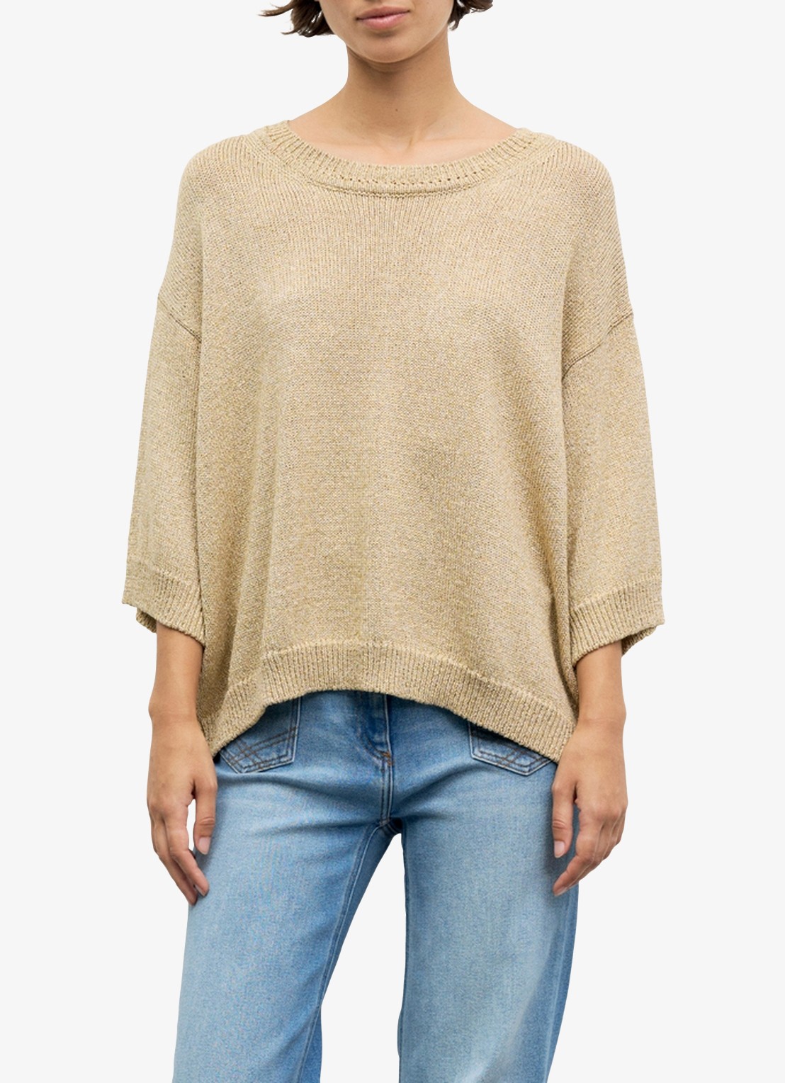 Gerard Darel Roella fijngebreide trui met lurex - detail 2 goud