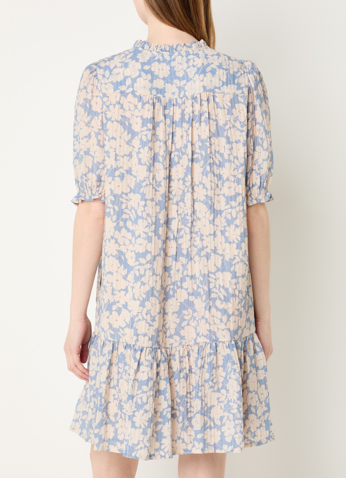 Gerard Darel Romie mini jurk met print - achterkant 2 lichtblauw