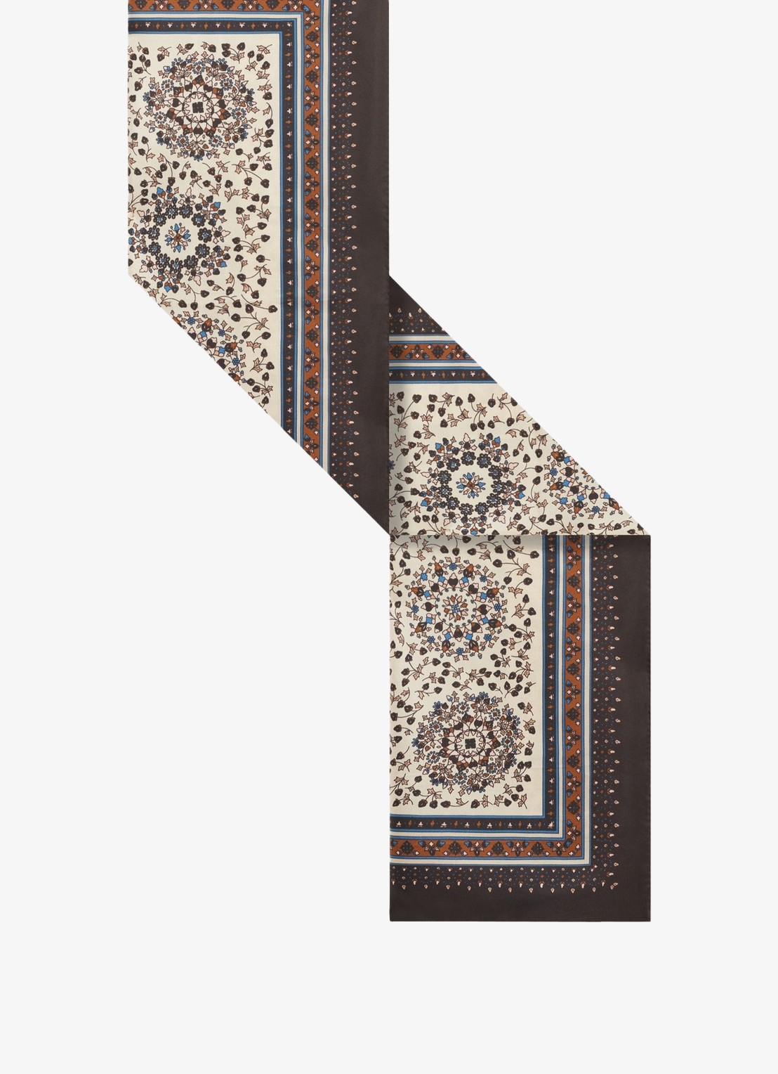 Gerard Darel Sabine sjaal van zijde met bloemenprint - detail creme