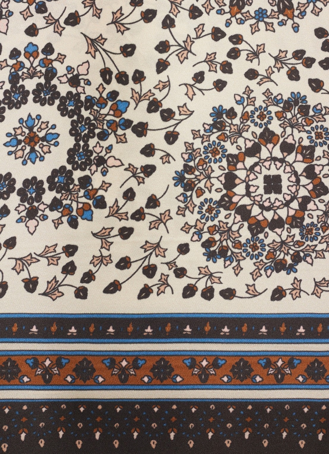 Gerard Darel Sabine sjaal van zijde met bloemenprint - detail 2 creme