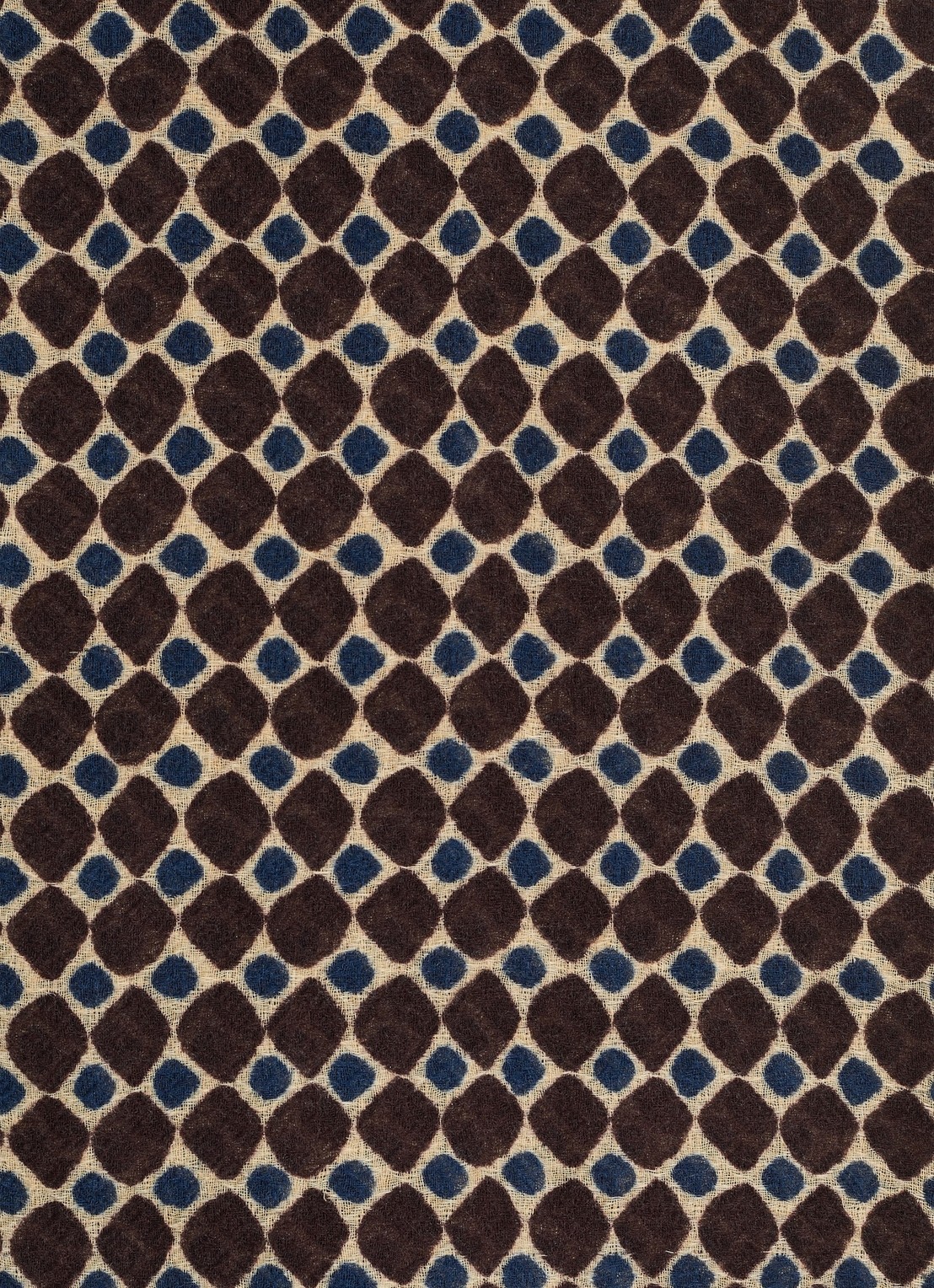 Gerard Darel Sany sjaal van wol en zijde met grafische print - detail 2 bruin