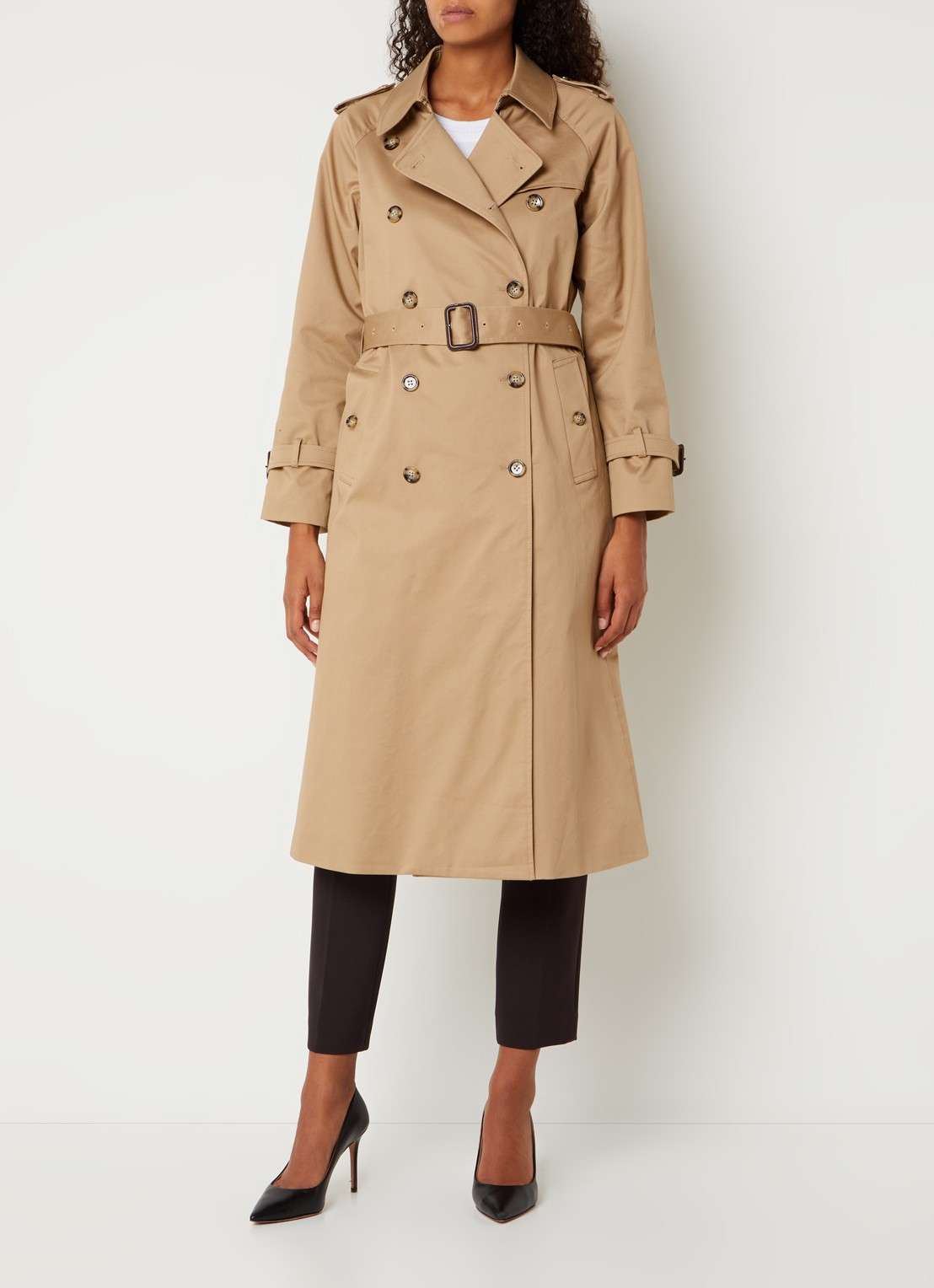Gerard Darel Serge double-breasted trenchcoat met ceintuur - detail 4 camel