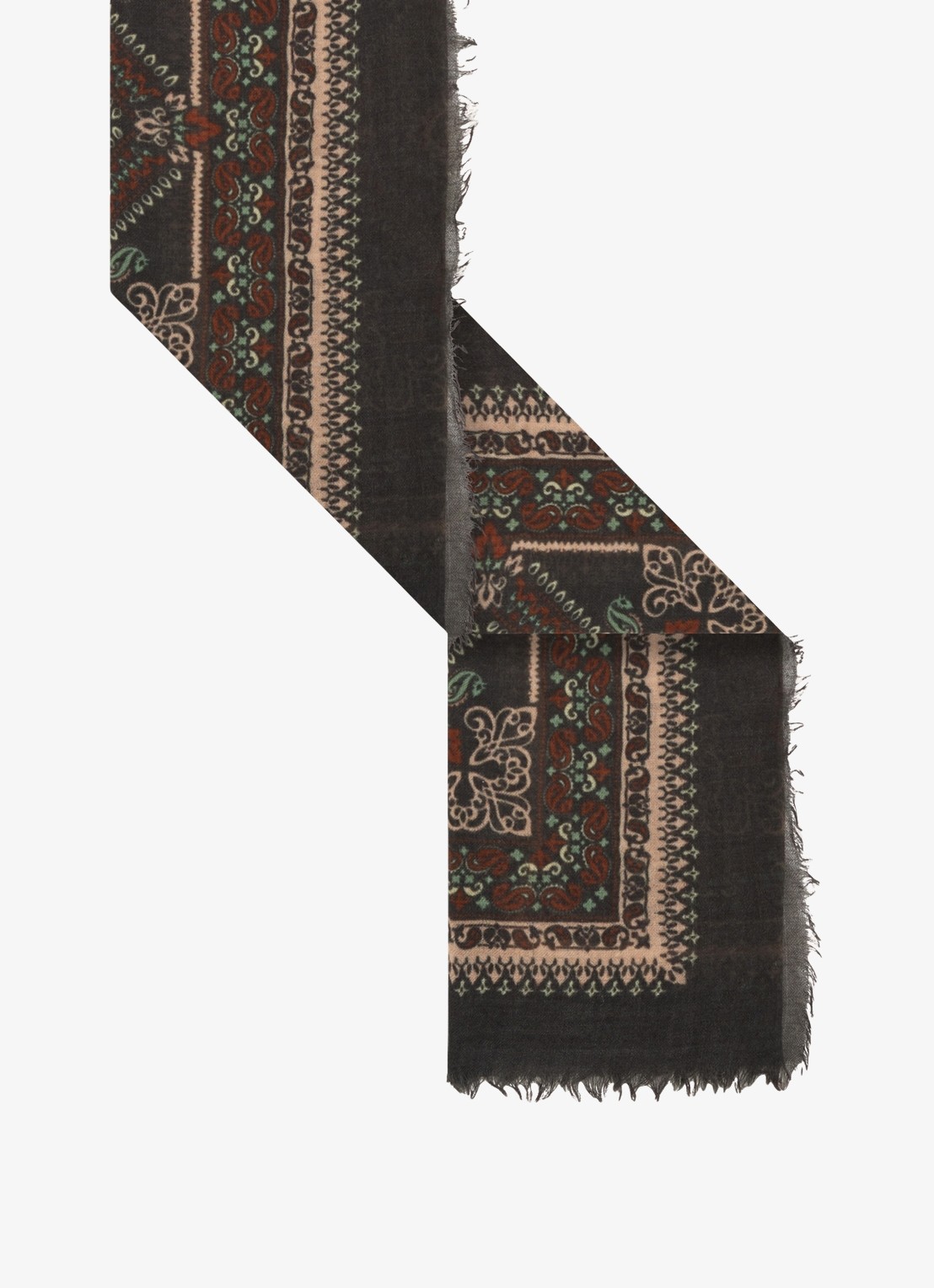 Gerard Darel Sinead bandana van wol - detail 2 bruin