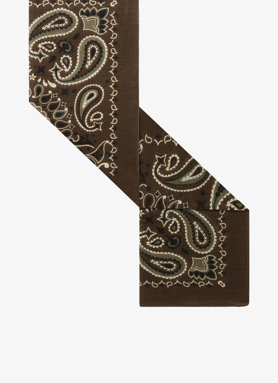 Gerard Darel Sirena sjaal van wol en modal met paisley dessin - detail 2 bruin